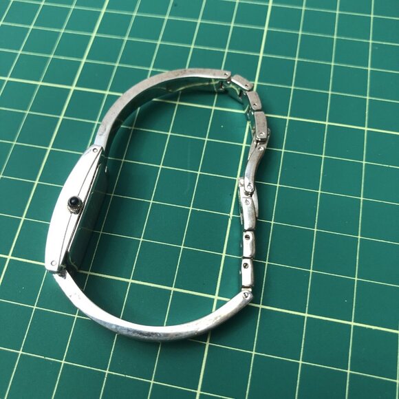 ANNE KLEIN Silver Diamond Accent Rectangle Watch 10/7871 VXOOA Needs battery - Picture 4 of 6